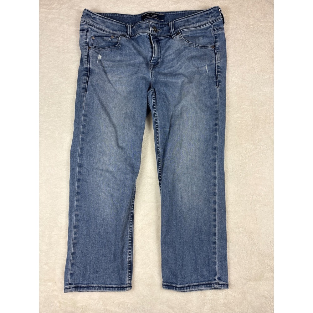Tommy Bahama Island Straight Leg Jeans Nicked Wash Medium Rise Blue Size 12